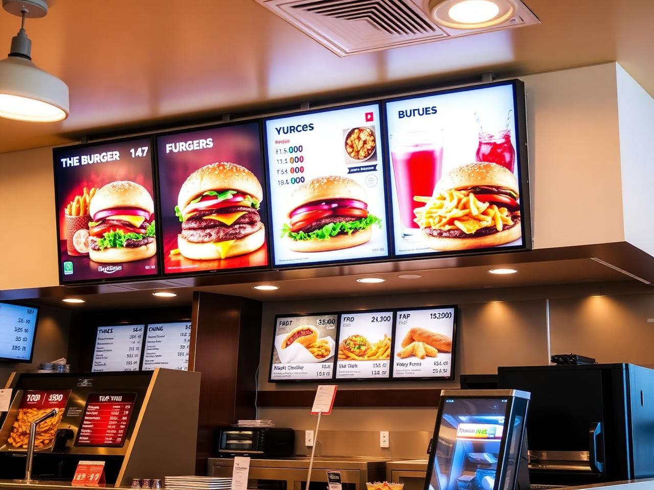 Menyskärmar för restaurang